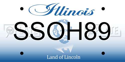 SSOH89 Illinois License Plate