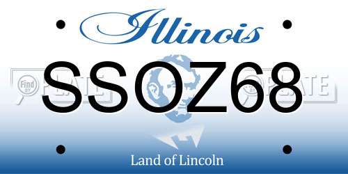 SSOZ68 Illinois License Plate