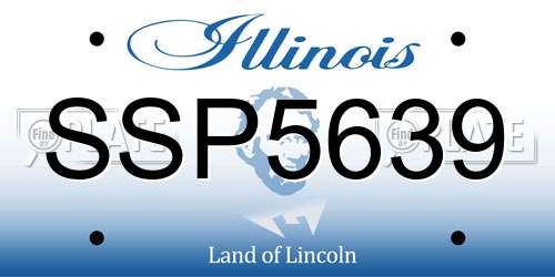 SSP5639 Illinois License Plate
