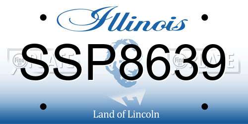 SSP8639 Illinois License Plate