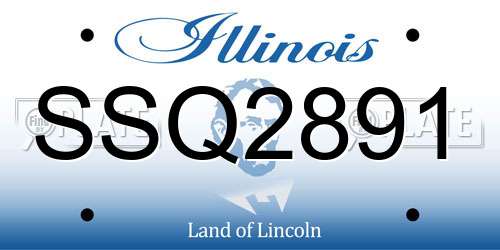 SSQ2891 Illinois License Plate