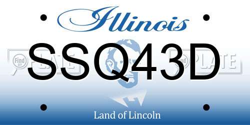 SSQ43D Illinois License Plate