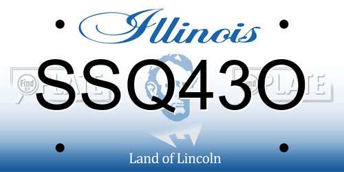SSQ43O Illinois License Plate