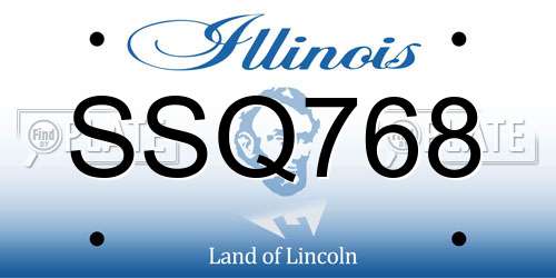 SSQ768 Illinois License Plate