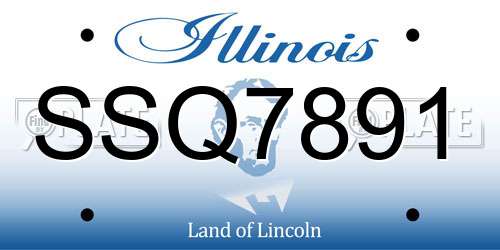 SSQ7891 Illinois License Plate