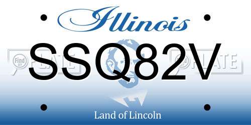 SSQ82V Illinois License Plate