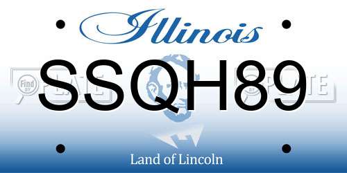 SSQH89 Illinois License Plate