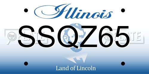 SSQZ65 Illinois License Plate