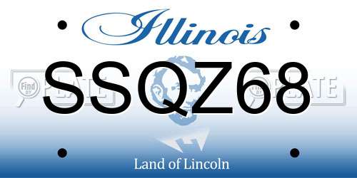 SSQZ68 Illinois License Plate