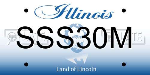 SSS30M Illinois License Plate