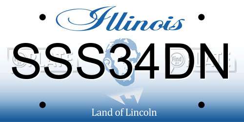 SSS34DN Illinois License Plate
