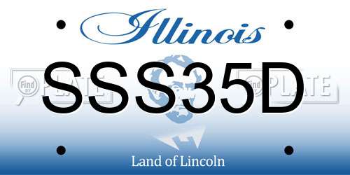 SSS35D Illinois License Plate