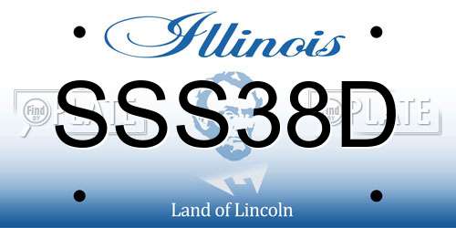SSS38D Illinois License Plate