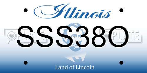 SSS38O Illinois License Plate