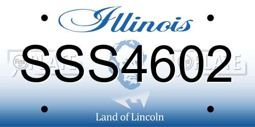 SSS4602 Illinois License Plate