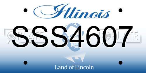 SSS4607 Illinois License Plate