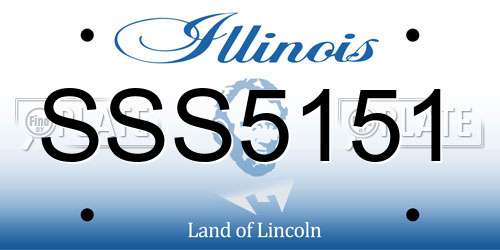 SSS5151 Illinois License Plate