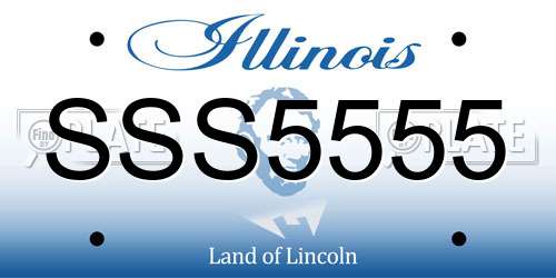 SSS5555 Illinois License Plate