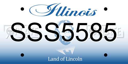 SSS5585 Illinois License Plate