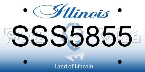 SSS5855 Illinois License Plate