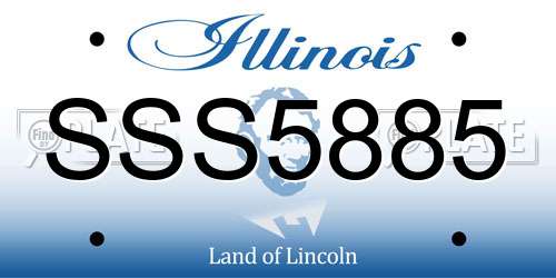 SSS5885 Illinois License Plate