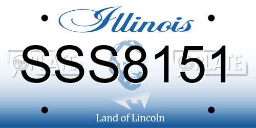 SSS8151 Illinois License Plate