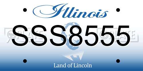 SSS8555 Illinois License Plate