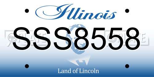 SSS8558 Illinois License Plate