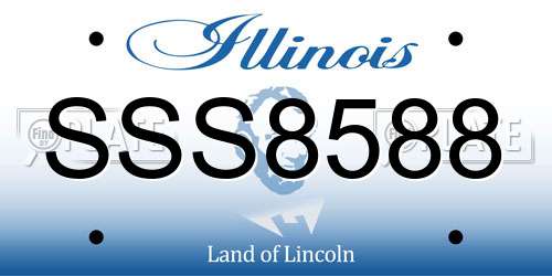 SSS8588 Illinois License Plate