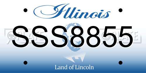 SSS8855 Illinois License Plate