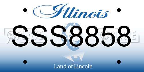 SSS8858 Illinois License Plate