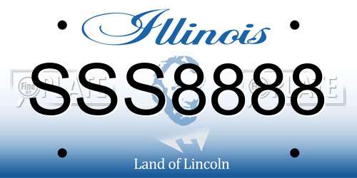 SSS8888 Illinois License Plate