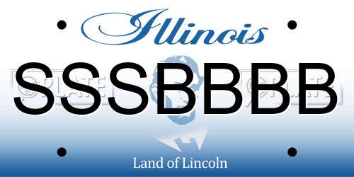 SSSBBBB Illinois License Plate