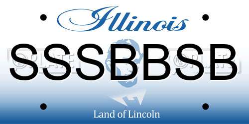 SSSBBSB Illinois License Plate