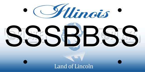 SSSBBSS Illinois License Plate