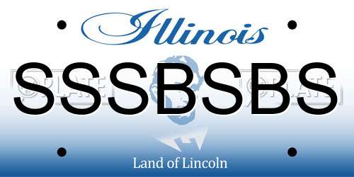SSSBSBS Illinois License Plate