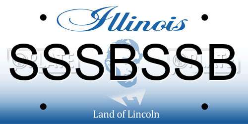 SSSBSSB Illinois License Plate