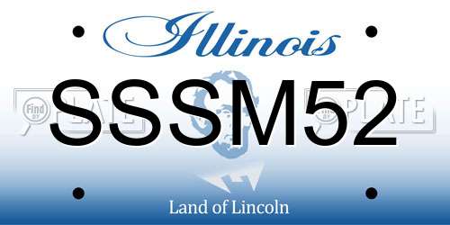 SSSM52 Illinois License Plate