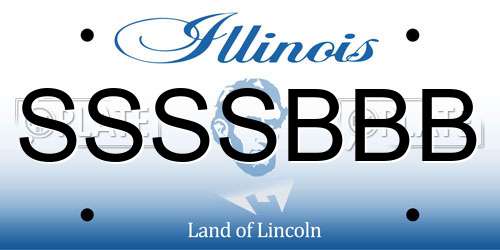 SSSSBBB Illinois License Plate
