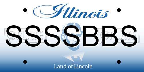 SSSSBBS Illinois License Plate