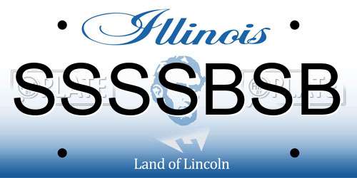 SSSSBSB Illinois License Plate