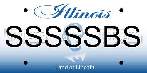 SSSSSBS Illinois License Plate