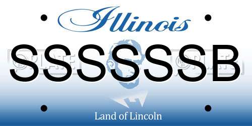 SSSSSSB Illinois License Plate