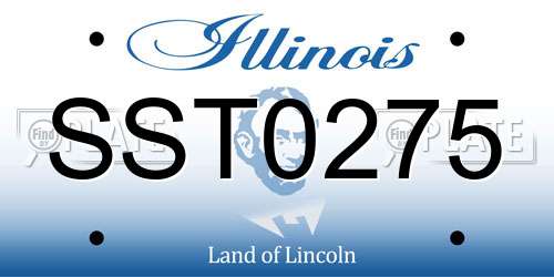 SST0275 Illinois License Plate