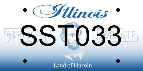 SST033 Illinois License Plate