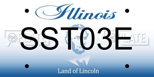 SST03E Illinois License Plate