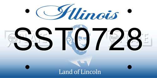 SST0728 Illinois License Plate