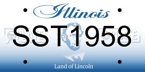 SST1958 Illinois License Plate