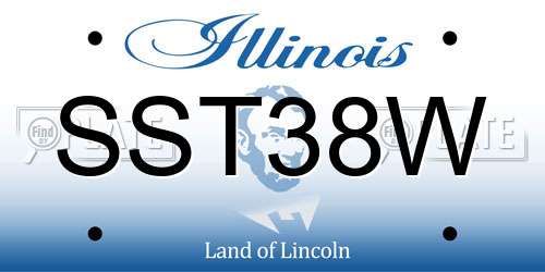 SST38W Illinois License Plate