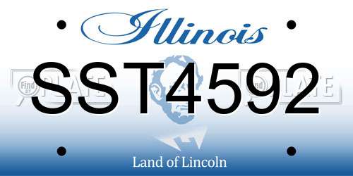 SST4592 Illinois License Plate